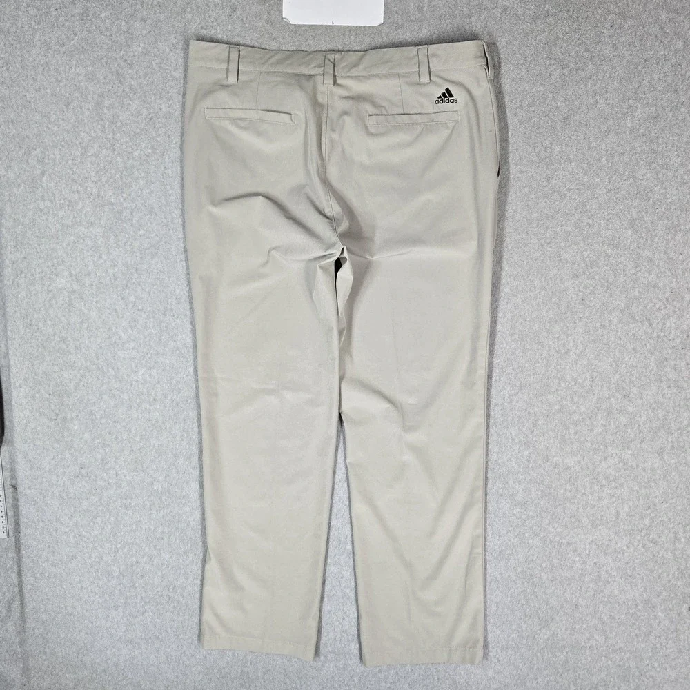 Adidas Men Pants 34X30 Beige Chino Golf Pants Logo 29